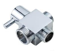 Shower Diverter, 1 Pack All Copper Valve, 1 Inlet 2 Outlet Splitter, Quick Switch Function, Sturdy Build, for Bathroom(Silver)