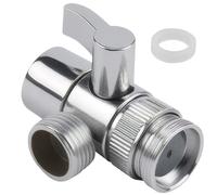Shower Diverter Valve, 2-Way Faucet Diverter for Shower Attachment Bath Taps, Finish M22 Adapter Set, Handheld & Fixed Showerhead Attachment, Universal G1/2 Thread