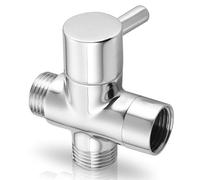 Shower Diverter Valve 3/4 inch, 3 Way Shower Valve with Rubber, G1/2" Shower Splitter Shower Diverter Valve Replacement, Tap Diverter Shower Adapter for Fixed Spray Head Hand Held Showerhead