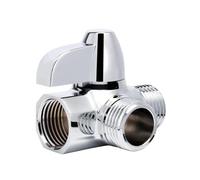 Shower Diverter Valve 3-Way Copper Diverter Valve Faucet Splitter G1/2 Connector for Shower Arm Mounted Bathroom Accessory(Silver)