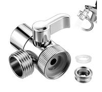 Shower Diverter Valve 3 Way Sink Faucet Splitter G1/2" External Threads Connector Replacement Part for Bathroom Bathtub Kitchen Dishwashers