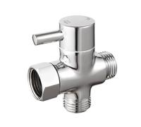 Shower Diverter Valve Brass 3-Way G1/2 Shower Diverter Valve Water Separator Tee Adapter Adjustable Faucet Replacement Part(3 Way Diverter-A)