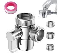Shower Diverter Valve, Faucet Diverter Valve with Aerator Brass Sink 3-Way Diverter Valve for Hand Held Shower with M22/M24/G1/2 Adapters for Bathroom Bathtub