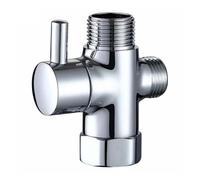 Shower Diverter Valve G1/2in 3Way Diverter Valve T-Adapter Converter Brass Bathroom Shower Faucet Water Splitter