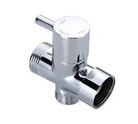 Shower Diverter Valve - Hary Lower Inlet G3/4" to Side Outlet G1/2" & Upper Outlet, Diverter Valve Adapter Bath Tap Connector Attachment - Sink Faucet Replacement Part M22 X M24, Chrome, SBA021C