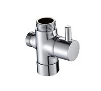 Shower Diverter Valve in Polished Chrome-Plated Brass, Adapter with 3/4 "and 1/2" Connections with BSP Thread, for Bathroom, Kitchen Thermostatic Mixer Manual Valve