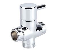 Shower Diverter Valve Replacement, 3 Way T-Adapter Shut-Off Valve for Shower Head Arm Diverter, G1/2 Male Inlet x G1/2 & G3/4 Outlet