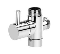 Shower Diverter Valve Replacement, 3 Way T-Adapter Shut-Off Valve for Shower Head Arm Diverter, Round G3/4 Female Inlet x G1/2 & G3/4 Outlet