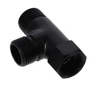 Shower Diverter Valve Solid Brass Shower Arm Diverter Valve 3-Way G1/2" Water T Shape Matte Black Hose Adapter Connector