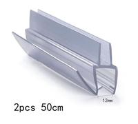 Shower Door Boom Seal 2 Pack 50cm Transparent PVC Glass Shower Seal Strip for 6/8/10/12mm Frameless Doors, Replacement Shower Gasket Water Defltor for Wet and Dry Sepaion Baroom Use(10mm)