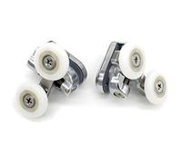 Shower Door Fixing Pulleys in Chrome - 2x Top - Fits Glass 4-6mm (Upper Wheel (23mm)2pcs)