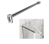 Shower Door Glass Support Bar,180 Degrees Wall-to-Glass Support Arm for 5/16" to 1/2" Thick Glass,14.2'' Shower Screen Support Telescopic Bar,for Fixed Frameless Shower Glass Panel,Polished Silver