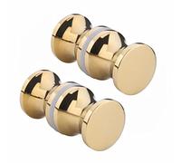 Shower Door Handle - Chrome-Plated Metal Knob, Solid Single Hole Design for Bathroom, Kitchen, and Office (2 Pack)