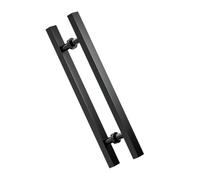 Shower Door Handle,Stainless Steel Double Sided Glass Shed Door Handle,H Shape Sliding Doors/Swing Door Pull,Shopping Malls Offices Shower Rooms (Color : Black, Size : Pitch-600mm)