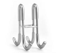 Shower Door Hook in Stainless Steel for Glass Surfaces Drilling Mounting Compact Shape Suitable for Small and Medium Sized Bathrooms (Silver)