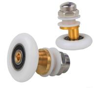 Shower Door Replacement Pulley Set 4pcs Nylon Wheels with Copper Center for Sliding Glass Doors Adjustable Up and Down for Bathroom Shower Enclosures (20mm)