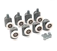 Shower Door Roller Pulley Shower Room Accessories Hanging Wheel for Sliding Door Top and Botter Fixed Single Wheel Replacement Accessories(8 Piece)