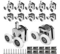 Shower Door Rollers 10 Pcs Upgraded Zinc Alloy Shower Door Wheels 23mm Curved Shower Door Rollers with Anti-Collision Block and Screws Smooth Operation for Curved Doors for Bathroom Glass Doors