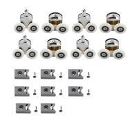 Shower Door Rollers 4/8Pcs Shower Screen Door Rollers Zinc Alloy Runners Wheels Twin Top Replacement Wheel Runner Pulleys for 12-14mm Glass(310mm-8pcs)