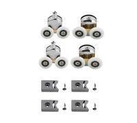 Shower Door Rollers 4/8Pcs Shower Screen Door Rollers Zinc Alloy Runners Wheels Twin Top Replacement Wheel Runner Pulleys for 12-14mm Glass(White 4pcs)
