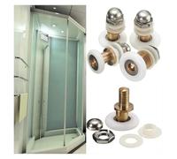 Shower Door Rollers 4pcs 23/25/27mm Replacement Brass Shower Door Roller Runner Glass Sliding Wheel Pulley(25mm)