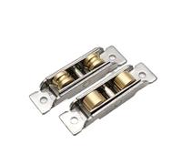 Shower Door Rollers 4pcs 77/88 Type Stainless Steel Shell Copper Wheel Sliding Window Pulley Silent Groove Track Roller(88 Type Groove 4pcs)
