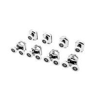 Shower Door Rollers ， 4pcs-8pcs/set Double Top and Single Bottom Chromed Zinc-Alloy Sliding Shower Cabin Pulleys Wheel Runner Door Rollers(Dw-118-8pcs,DW-118-25MM)