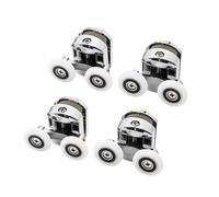 Shower Door Rollers 4pcs-8pcs/set Double Top And Single Bottom Chromed Zinc-Alloy Sliding Shower Cabin Pulleys Wheel Runner Door Rollers Shower Door Wheels(DW-118-4PCS-UP,DW-118-25MM)