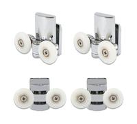 Shower Door Rollers 4pcs Shower Door Rollers Replacement Twin Roller Runners Wheels Pulleys Metal 23mm Wheel Diameter