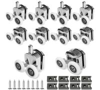 Shower Door Rollers 8 Pcs Upgraded Zinc Alloy Shower Door Wheels 23mm Curved Shower Door Rollers with Anti-Collision Block and Screws Smooth Operation for Curved Doors for Bathroom Glass Doors