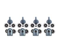 Shower Door Rollers, 8Pcs Curved Shower Door Rollers Shower Wheels Sliding Door Rollers Shower Sliding Door Bottom Runners Double Wheel for Home Bathroom Replacement Parts