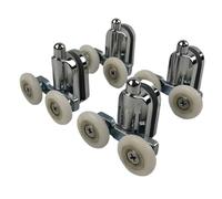 Shower Door Rollers Door Roller/Wheel/Runner Home Bottom Top Shower Door Rollers/Runners Replacement Double Wheel For Shower Enclosures Cabins Shower Door Wheels(4pcs lower part,Diameter 23mm)