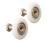 Shower Door Rollers Replacement, Nylon Brass Glass Shower Door Wheels with Screws, Top Bottom Runners for Frameless Sliding Bathroom Doors, 20-27mm Diameter,(20mm)