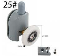 Shower Door Rollers Set of 4 for Glass Doors, 25mm Wheel Diameter, 4-6mm Glass Thickness Compatible, Includes Upper and Lower Runners with Colli