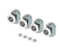 Shower Door Rollers, Shower Door Wheels Replacement Shower Door Rollers Replacement Set of 4 Single Glass Door Upper Runners Rollers Pulleys Wheel for Home Bathroom (Single Wheel)