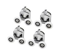 Shower Door Rollers Wheels， Shower Door Rollers 23-27mm Zinc Alloy Double Wheel Sliding For 12-14mm Glass Doors 4 Pcs(4pcs Down,23mm)