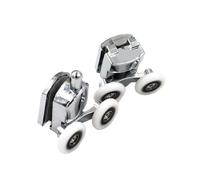 Shower Door Rollers Wheels， Shower Door Rollers 23-27mm Zinc Alloy Double Wheel Sliding For 12-14mm Glass Doors 4 Pcs(1-upper 1-down,27mm)