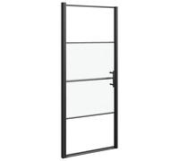 Shower Door Screen Enclosure Cabinet Bath Cabin Tempered Glass Black vidaXL