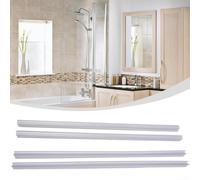 Shower Door Seal Strip D Shape Glass Gasket for Bathroom, PVC Water Barrier Leak Proof Bottom Sweep, Wet Dry Separation Clear Threshold, Easy FITs No Needed, 1m Length Transparent(12mm)