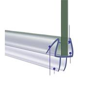 Shower Door Seal Strip, Shower Screen Seal Strip 2pcs 50cm Rubber 6-12mm Water Deflector for Door Window(8mm)
