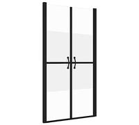 Shower Door Semi Matt ESG Safety Glass 5 mm Aluminium Frame Adjustable 93-96 cm Wide 190 cm High with Mounting Hardware Modern Handles Barrier-Free Shower Enclosure for Bathroom Recess