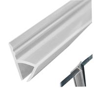 Shower Door Side Seal Strip 118" h-Shaped Silicone Rubber Shower Door Bottom Seal Waterproof Windproof Sweep Cuttable Transparent for 6mm Glass, Window