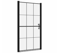 Shower Door Tempered Glass Black Washroom Bathroom Accessory Enclosure vidaXL