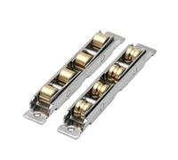 Shower Door Wheels Stainless Steel Window Pulley Slot Wheels Silent Copper U Groove Track Door Roller Casters Sliding(88Type 4pcs)