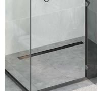 Shower Drain 100cm Black Stainless Steel 304 Rectangular Height Adjustable Floor