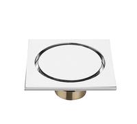 shower drain, 3.9 Inch Square Shower Floor Drain Brass Shower Floor Drain, Shower Drain with Hair Strainer, Silver