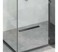 Shower drain 60 cm Black Stainless Steel 304 Rectangular Adjustable Height Floor