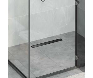 Shower drain 60 cm Black Stainless Steel 304 Rectangular Adjustable Height Floor