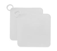 Shower Drain Cover, 2Pcs 20cm Square Silicone Floor Drain Cover Drain Seal Plug Deodorizer Pad for Shower Sink Toilet Bathroom Kitchen (White)