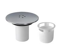 Shower drain cover 90mm/115mm - chrome waste trap replacement with removable hair catcher and fast flow plughole insert for shower trays (White Base)